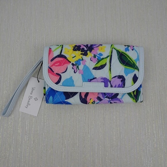 Vera Bradley Marian Floral Factory Style Trimmed Wristlet Bag Wallet Clutch New - Picture 3 of 11